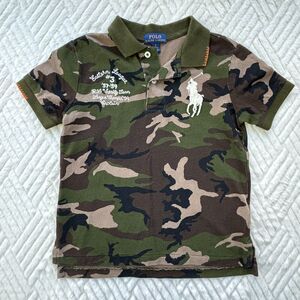 Polo Ralph Lauren Boys Size 5 Camo Polo Shirt Green Big Pony Cotton Classic